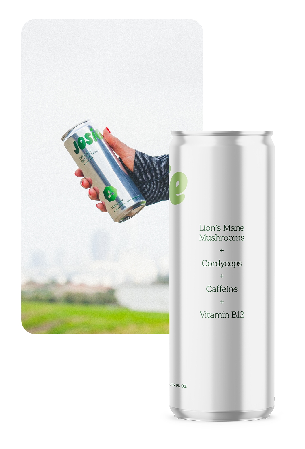 Cucumber Caffeinated Sparkling Water + Adaptogens - 12 pack